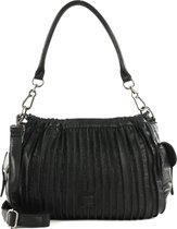 Sac à épaule FREDsBRUDER Say Hello Midi Hobo - Cuir Noir, Fermeture éclair, Réglable