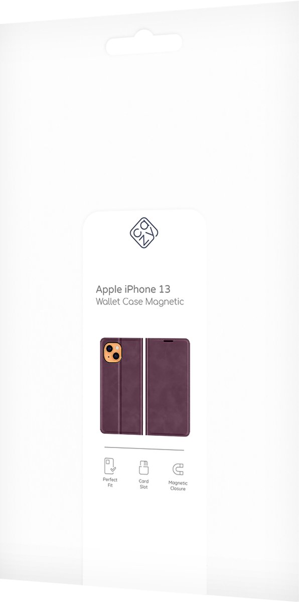 Cazy hoesje geschikt voor iPhone 13 - Hoesje met Pasjeshouder - Luxe Book Case - Paars