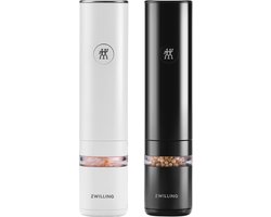 ZWILLING Enfinigy Serie - Elektrische Koffiemolen - Zwart en Wit - LED-Verlichting - Keramisch Maalmechanisme