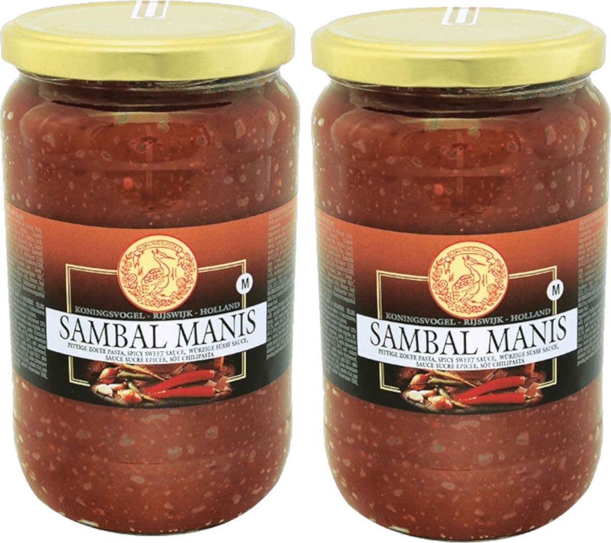 Koningsvogel® | 2 x 750 gram Sambal Manis | Combivoordeel | Aziatisch koken | Oosterse keuken | vegetarisch