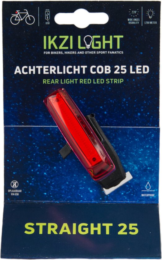 Ikzi Light Achterlicht Led Usb Zwart/rood — afbeelding 3