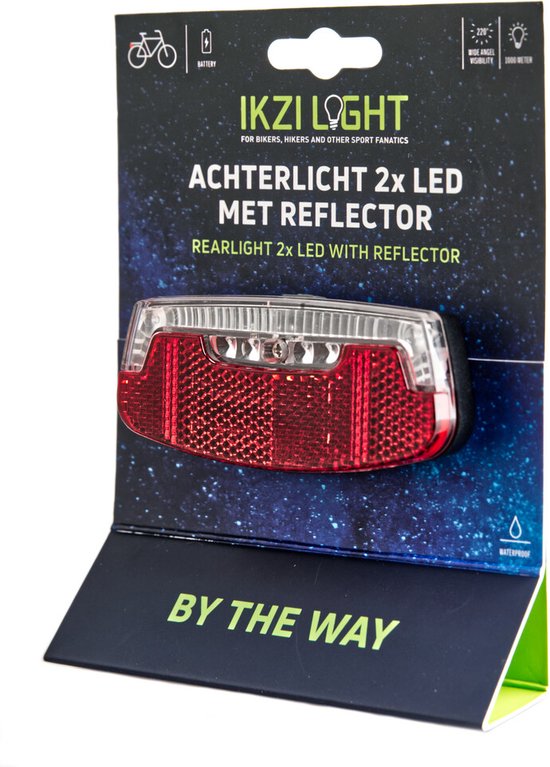 Ikzilight Achterlicht met 2xLED en batterij - Reflector - Standlicht - Zichtbaar tot 1000 meter — afbeelding 3
