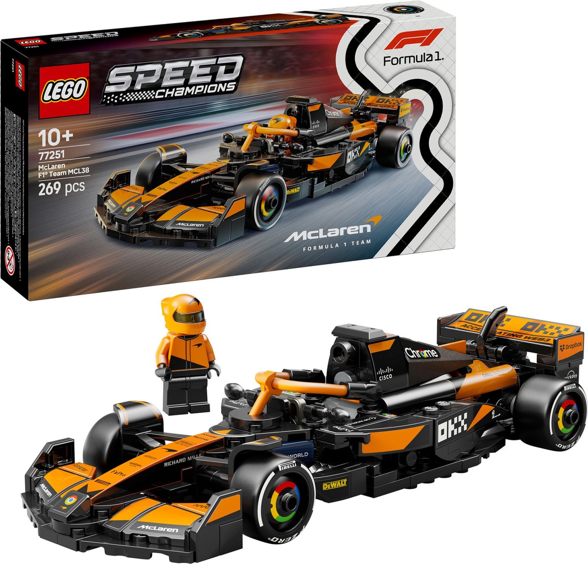 LEGO Speed Champions McLaren F1 Team MCL38 racewagen Set - 77251 — afbeelding 7