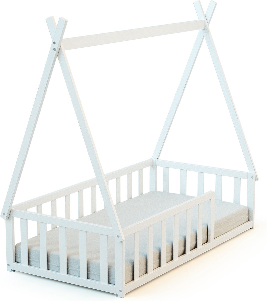 WEBABY - Tipi bed in hout Wit 70 x 140 cm
