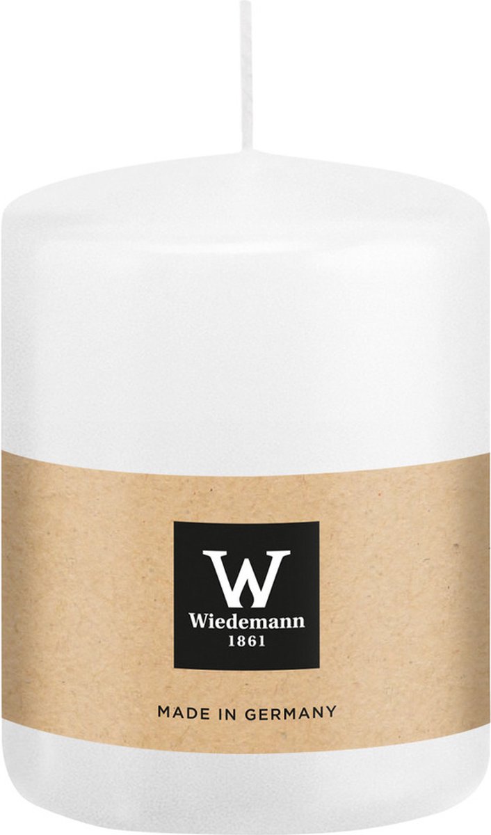 Wiedemann Cilinderkaars/stompkaars - wit - 6 x 8 cm - 29 branduren - zuilkaarsen