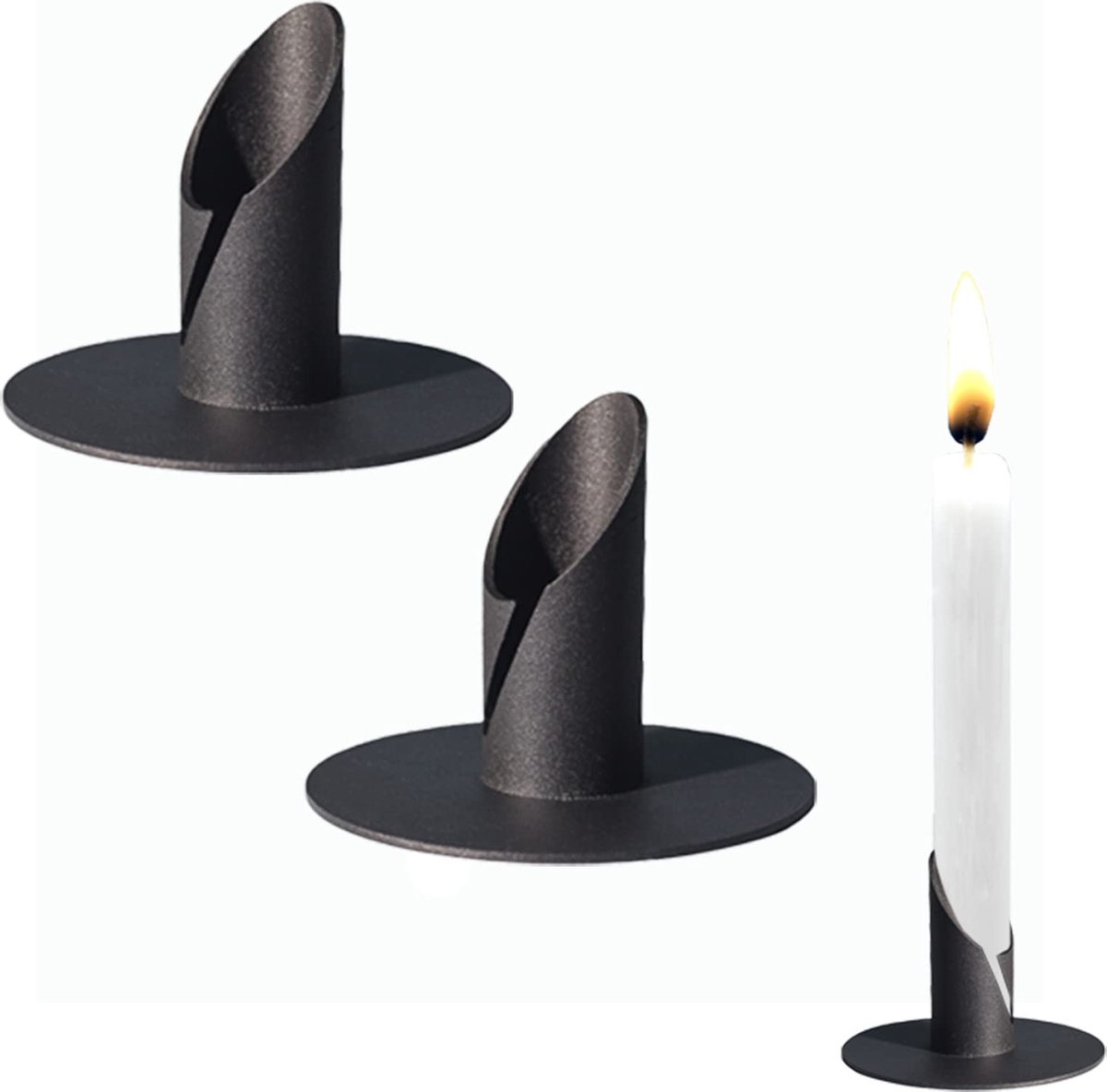 La'Moussawi ® Klassieke Zwarte Kandelaar Set voor Elegante Tafeldecoratie en Sfeerverlichting