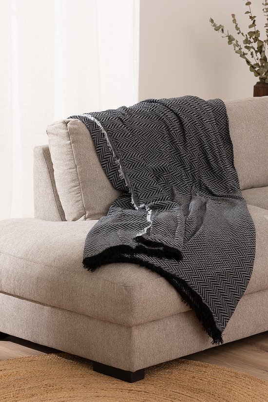 Belmarti® Plaid Kenya 180x260 Zwart - Stijl, warmte en comfort in perfecte balans - Premium Belmarti kwaliteit