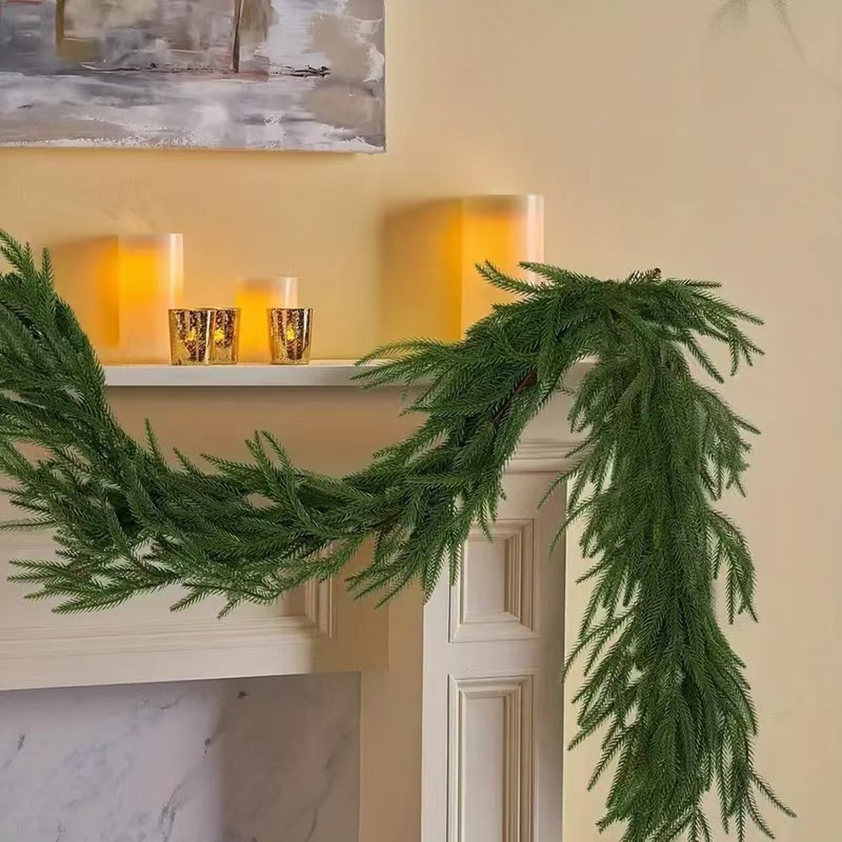 Kunstbloemenkrans Herbruikbare Nep Eucalyptus Guirlande Faux Groen Kleurrijke Bloemenkrans voor Vakantie Bruiloft Voordeur Schouw Decor – koop de beste producten in de online winkel