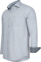 Cappuccino Italia - Chemises Homme Stretch Shirt Milano - Grijs - Taille L