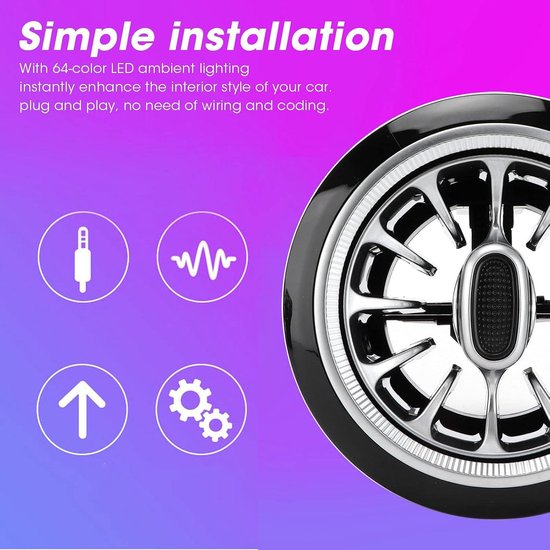 Qiilu Auto Turbine Ventilatierooster 5 Stks 3 Kleur Front LED Turbine Air Vent Omgevingslicht Kit Vervanging voor Benz C GLC-Klasse W205 X253 2015-2018