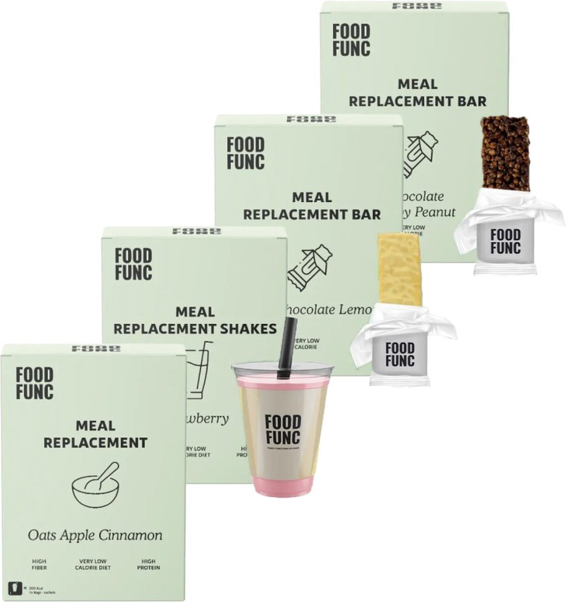 Foodfunc | Maaltijdvervangers | Mixpakket | 28 stuks | No Junk Just Func