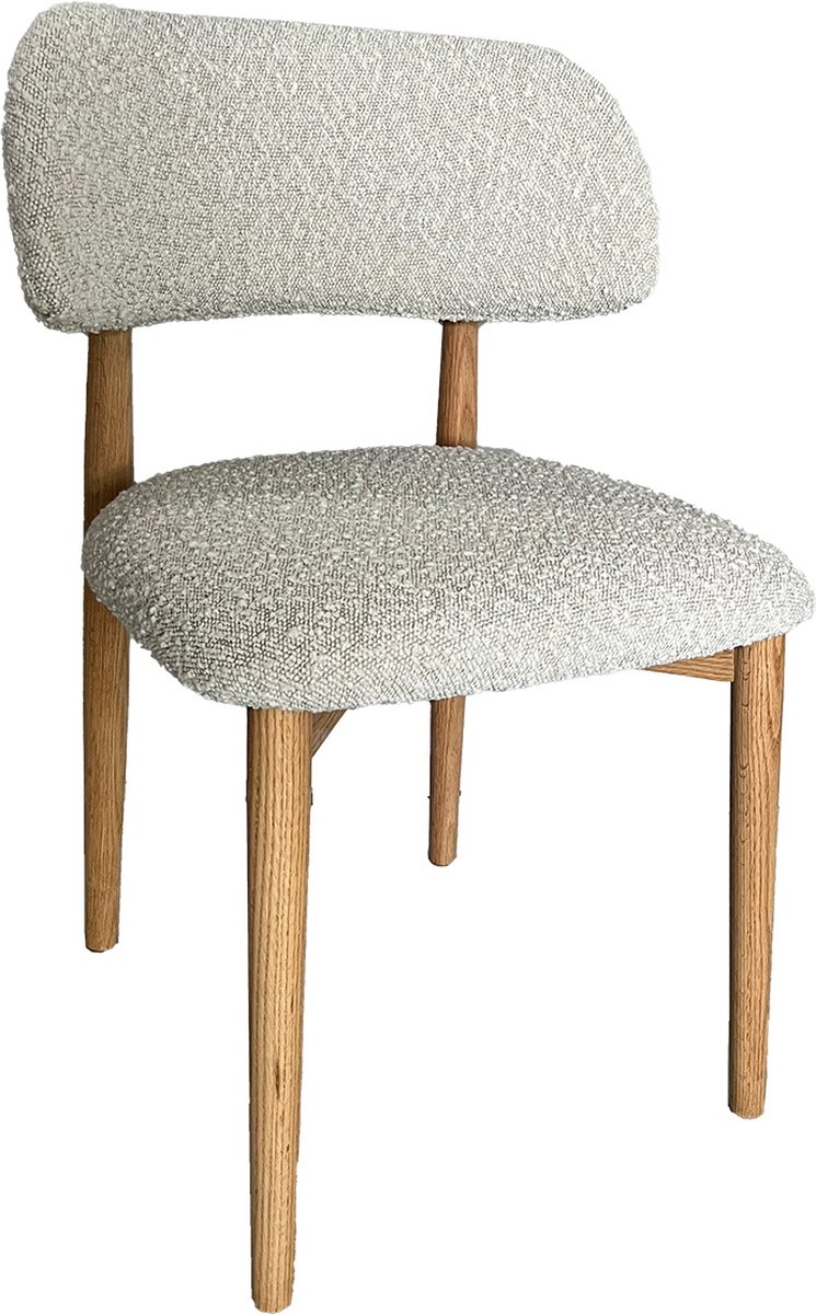 Giga Meubel Eetkamerstoel Lexi - Eikenhout/Polyester - Beige - Set van 2