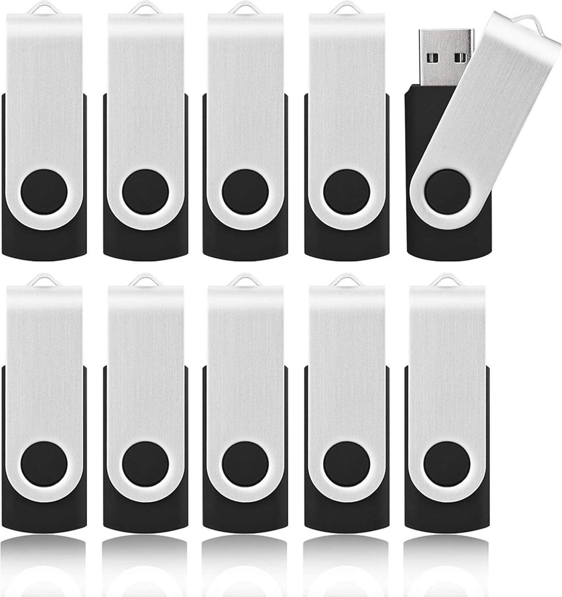 USB Stick 16GB - Set van 10 Stuks - USB Flash Drives - Geheugenstick - Zwart