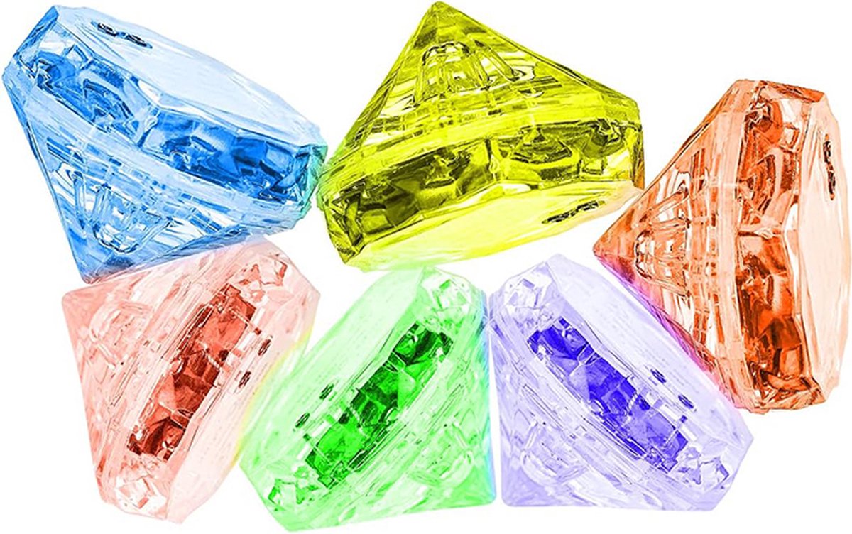 LED ijsblokje diamant - Lichtgevende ijsblokjes - IJsklontjes - Multicolor - 12 stuks