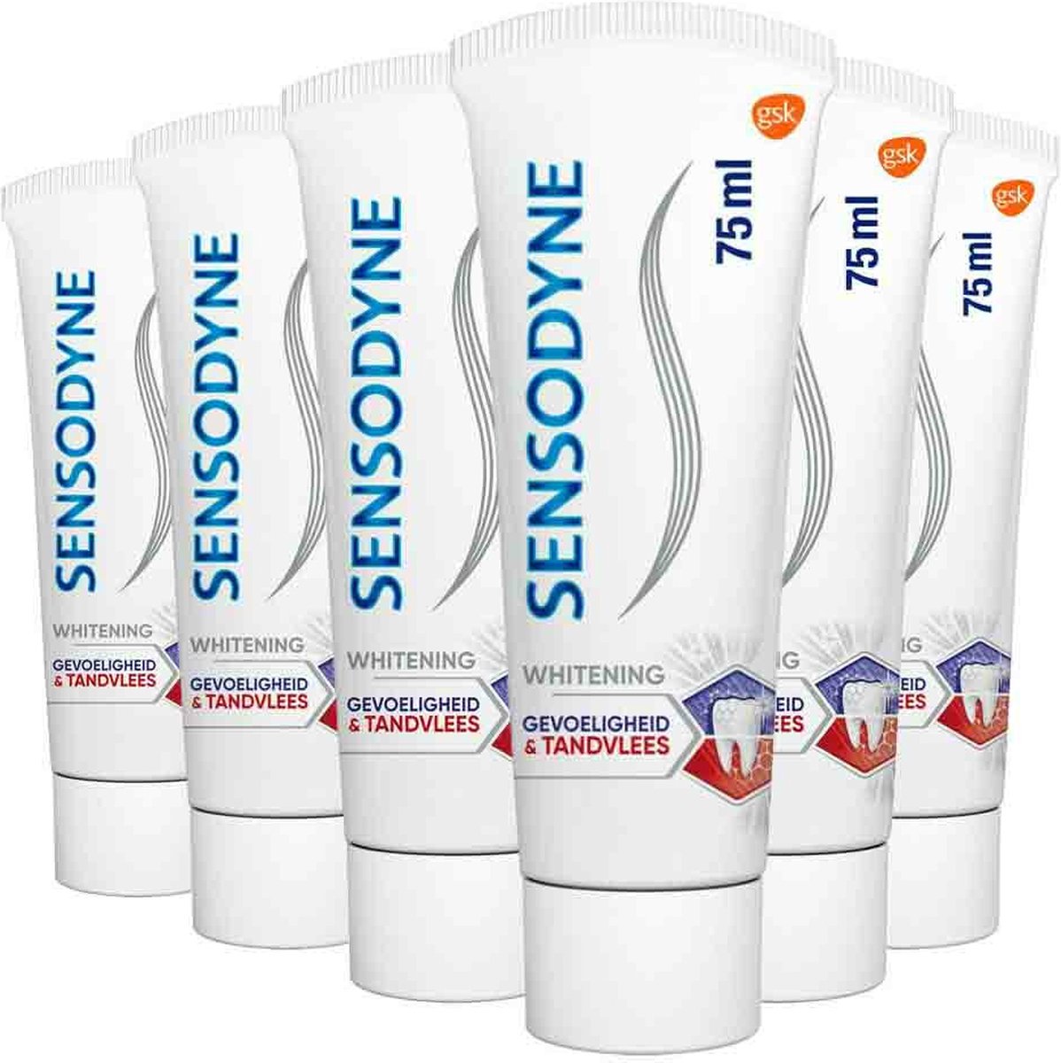 Goedkoopste 6x Sensodyne Tandpasta Gevoeligheid & Tandvlees Whitening 75 ml