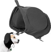 KOPBTBOY Gehoorbeschermers voor honden, instelbaar, oorbeschermers, geluidsisolatie en geluidsreductie, gehoorbescherming voor honden (zwart, S