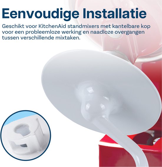 Deeghaak K45DH voor KitchenAid 4,5-5 Quart Tilt-Head Stand Mixers Artisan & Classic Series van MMOBIEL - Aluminium Vervangende Broodhaak - Mengaccessoire Vervanging - Enkel Handwas van MMOBIEL — afbeelding 5
