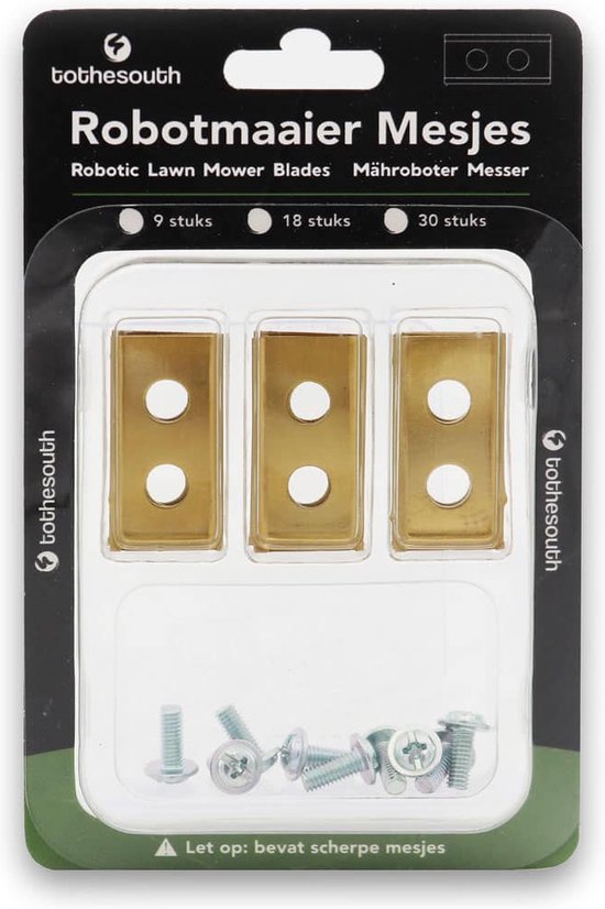 Lames de tondeuse robot To the South® en titane pour Worx Landroid S Basic - 9 pièces
