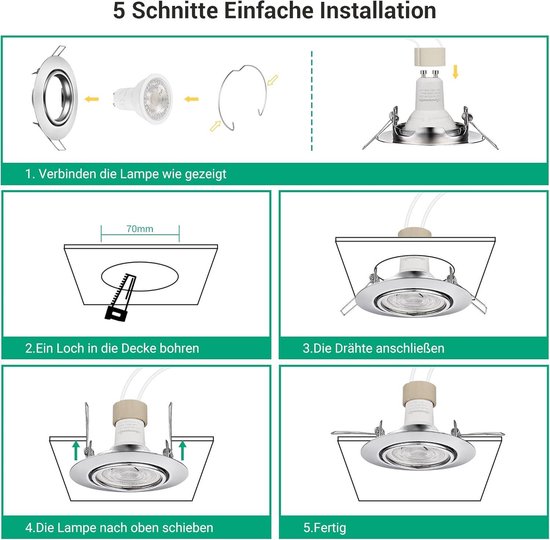 DUSKTEC Spot LED Encastrable Connectée Bluetooth Alexa, 220V Spot Encastré Intensité Variable