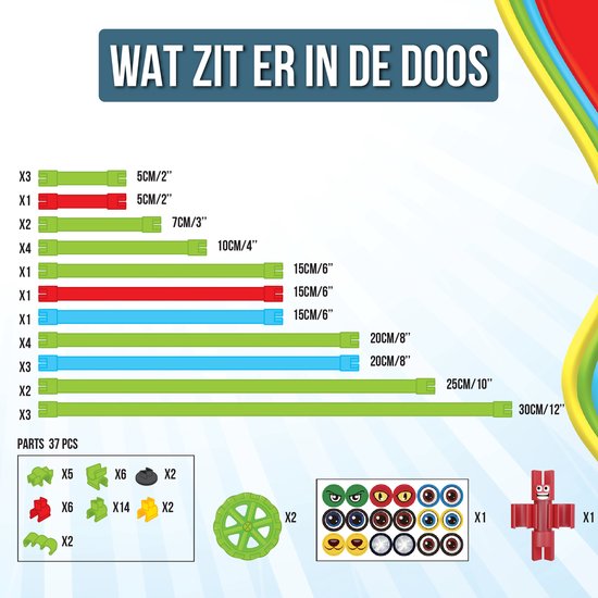 Spaghetteez - Twist-A-Saurus Rex - Flexibele Bouwstaafjes - Speelgoed 5,6,7,8 Jaar Jongens en Meisjes- Constructie Speelgoed- Montessori Speelgoed- Educatief Speelgoed