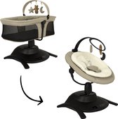 Novi at Home® Stardust 2-in-1 Babyswing en Wieg - 12 melodieën en 2 natuurgeluiden - Sand Melange - tot 9 kg