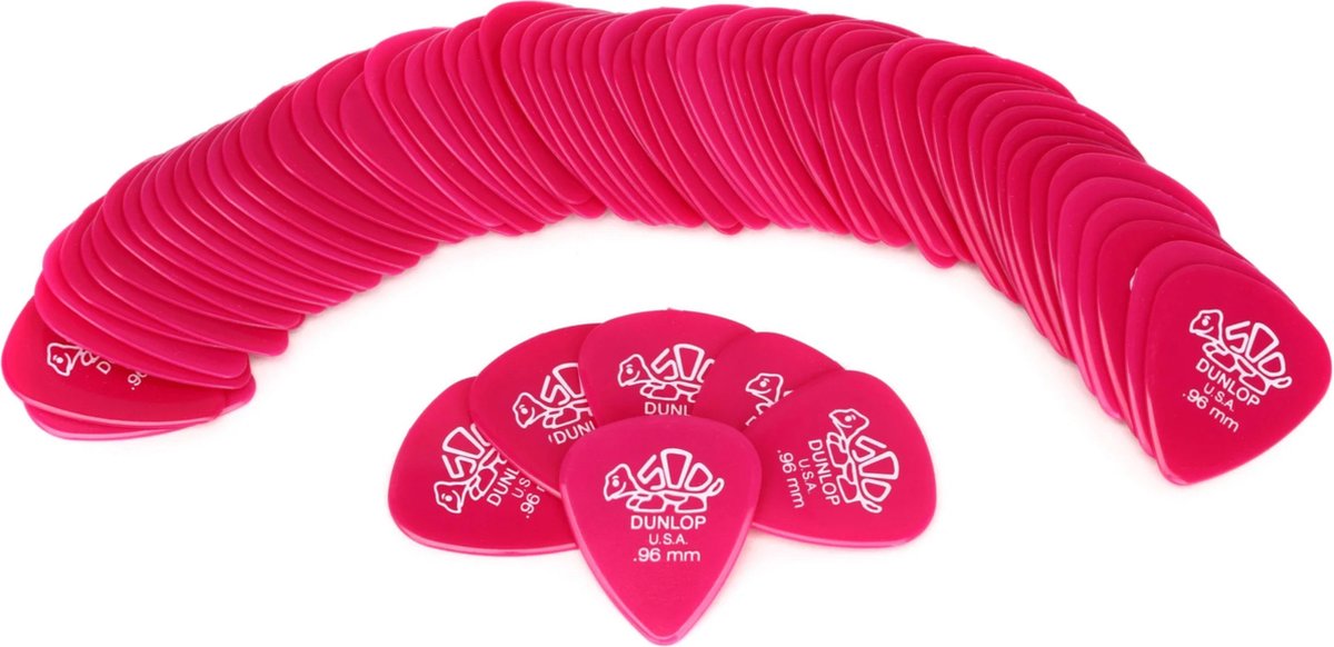 Dunlop 41R96 - Delrin 500, 0.96 mm, 72-pack plectrumset, roze