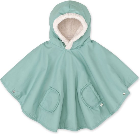 BEMINI Poncho de voyage - 9-36m - Waterproof + teddy - Sauge