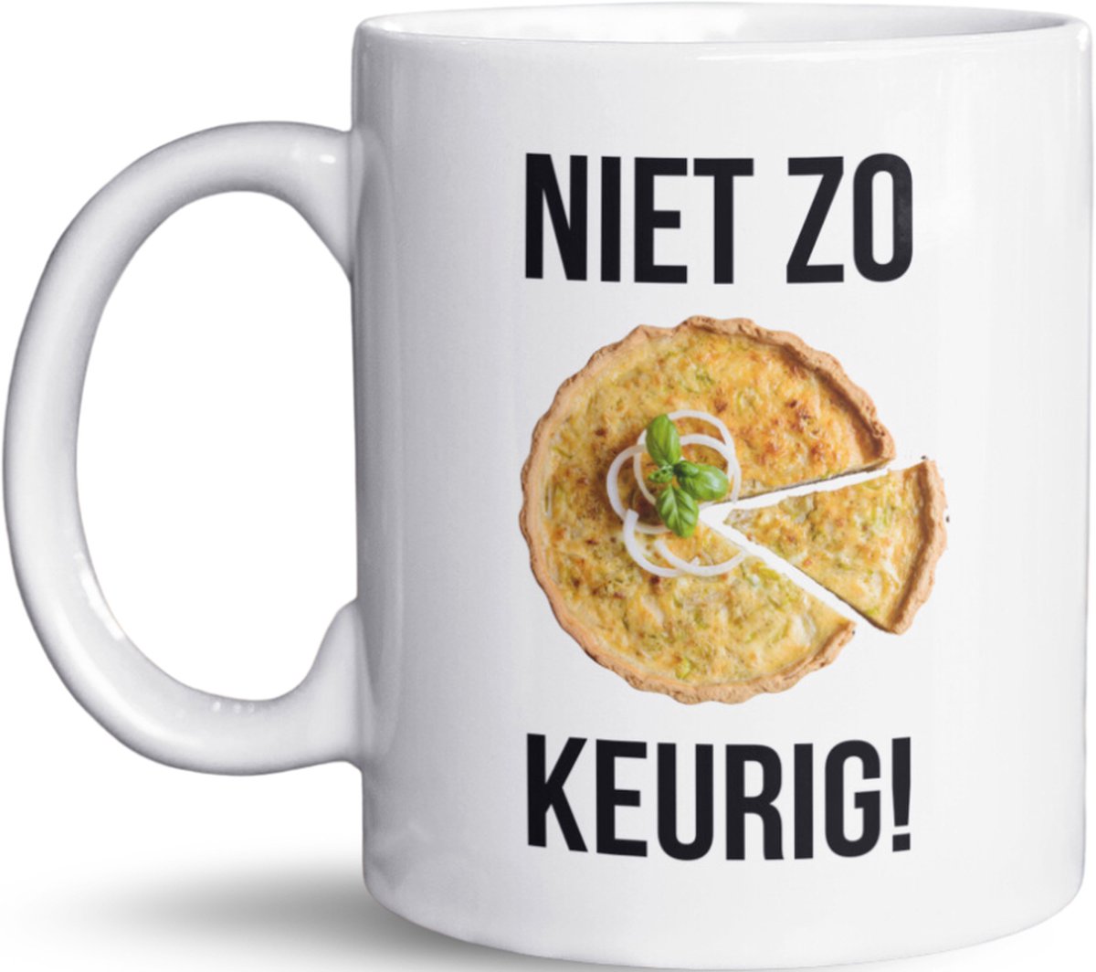 NietMokken.nl - Grappige mok met tekst - Niet zo quichekeurig - Beide zijden bedrukt - Vaatwasser- en magnetronbestendig - Leuk cadeau voor woordgrap liefhebbers - Keramische tas 325ml