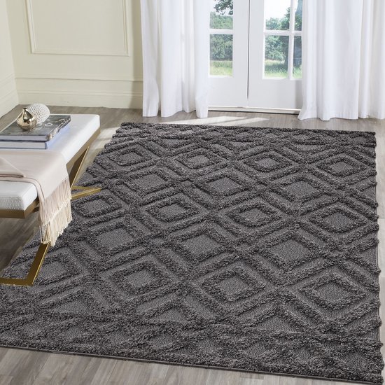 Teppium Vloerkleed laagpolig, 60 x 110 cm, crème, 3D-effect