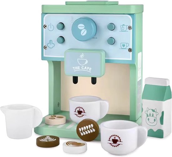 Montessori Houten Koffiezetapparaat - Speelgoed Koffiemachine - Keuken Speelgoed - Voor Peuter - Voorschools Leren - Educatief Speelgoed - Fijne Motoriek - Speelgoed - Cadeau Voor Feestdagen - Speelkeuken Accessoires - Kinderkeuken - 3+ Jaar