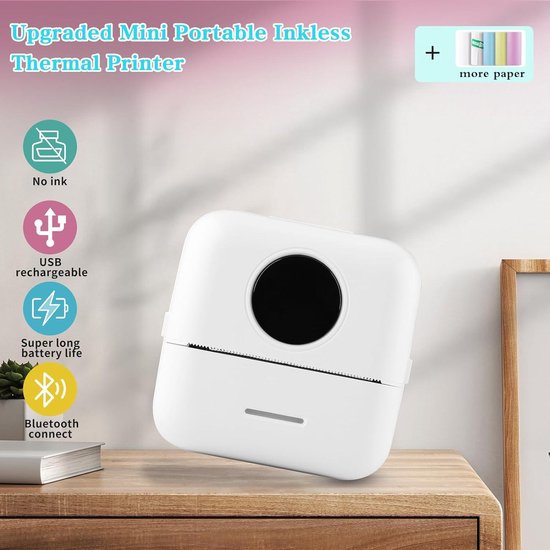 Draagbare thermische printer MINI CAT Printpapier Foto Pocket thermische printer 58 mm afdrukken Draadloze Bluetooth Android IOS-printers kopen vanaf een prijs van 21 Draagbare thermische printer MINI CAT Printpapier Foto Pocket thermische printer 58 mm afdrukken Draadloze Bluetooth Android IOS-printers kopen vanaf een prijs van 21