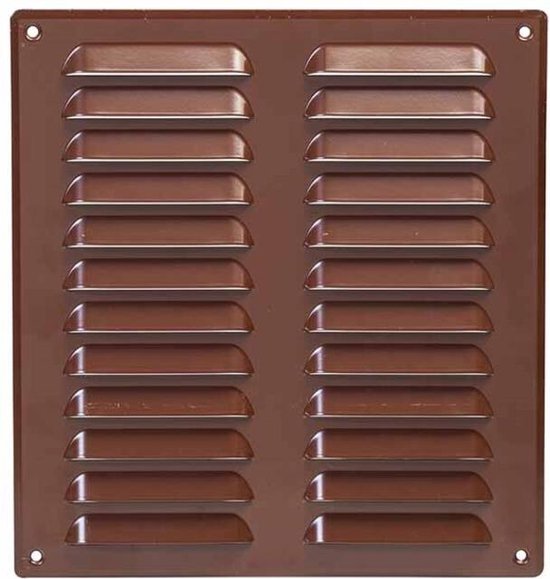 Metalen ventilatierooster vierkant 260x105 mm bruin - MR26105B 32011057 Metalen ventilatierooster vierkant 260x105 mm bruin - MR26105B 32011057