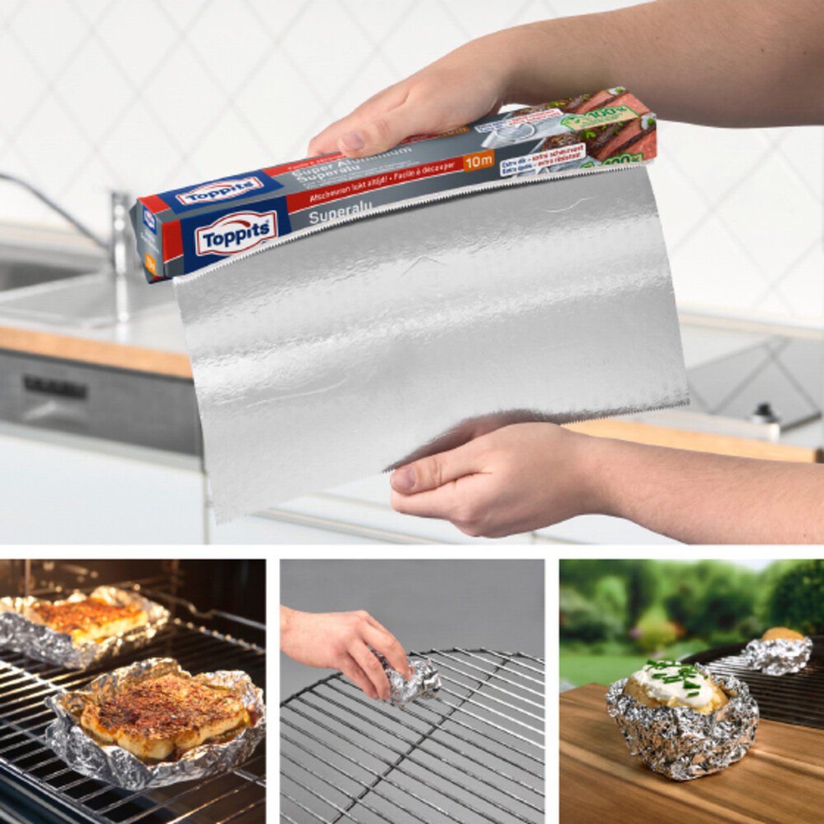 Goedkoopste 3x Toppits Super Aluminiumfolie 10 meter
