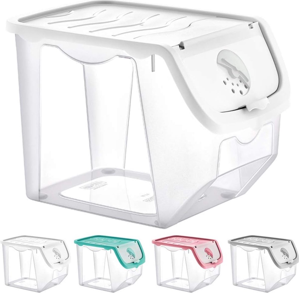 JGS ® Ruime Opslagcontainer voor Groenten en Fruit met Ventilatiesysteem, 12 Liter