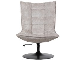 Fauteuil Sam Licht Grijs van Furnilux - Stof - Met en ronde voet - Verstelbaar en draaibaar - 100% Polyester