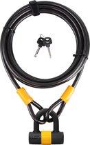 VINZ Kinabalu Kabelslot 500cm Lang| Multifunctioneel als Bootslot, Tuinmeubel slot, Terras slot, etc.|12mm Gehard Stalen Kabel met Stevig Hangslot | Lichtgewicht 1,6kg | 500 cm