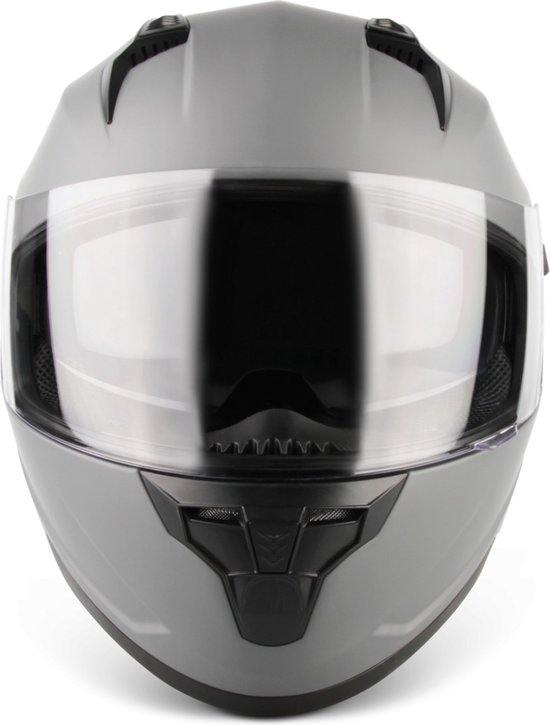 VINZ Santos Systeemhelm met zonnevizier | ECE 22.06 & PINLOCK Voorbereid | Scooter Helm Motorhelm Klapbaar | Integraalhelm Snorfiets Brommer | In XS-XXL - Mat Zwart