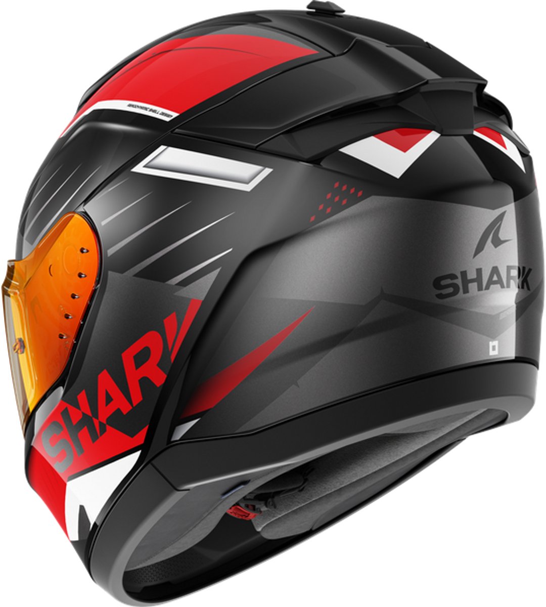 SHARK RIDILL 2 BERSEK Black Red Anthracite - Maat M - Integraal helm - Scooter helm - Motorhelm - Zwart - Scooterhelmen mannen en vrouwen. – foto 3