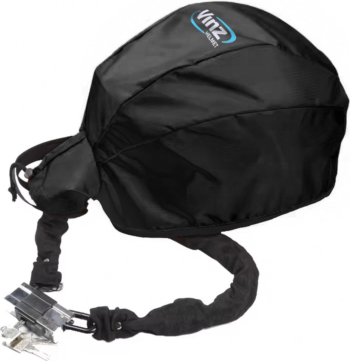 VINZ Crest Helmtas / Helmhoes incl. uitsparing voor slot - Voor motor / scooter / brommer helm - Zwart