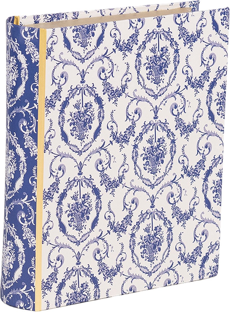 Clayre & Eef Opbergdoos Boeken 17x14x5 cm Wit Blauw Karton