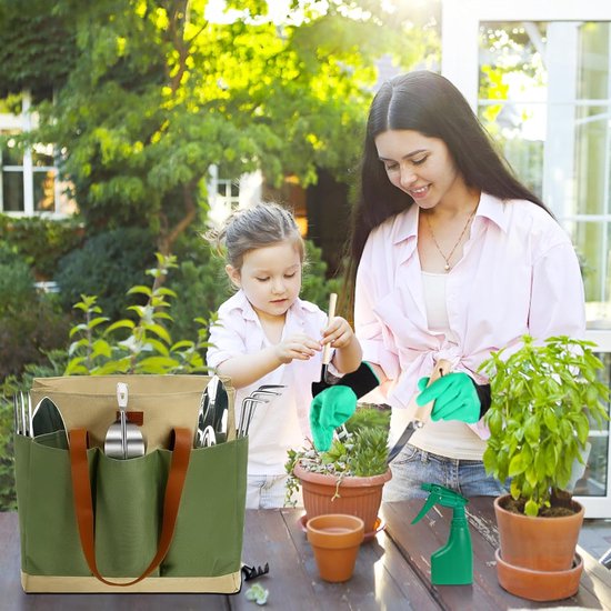 Tuingereedschapsset, 13 stuks tuingereedschap met opbergtas, zware belasting, roestvrij staal, tuinierset, ideaal tuincadeau voor vrouwen en mannen, weeder, handhark, struikhark — afbeelding 5