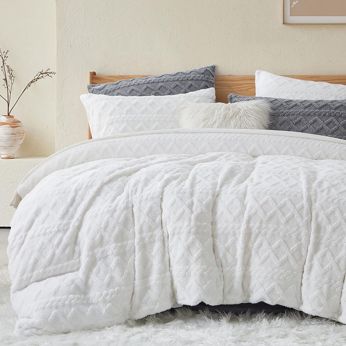 Goodivery ® Zacht en Warm Bedlinnen Set voor de Winter met Geometrisch Design en Kussensloop