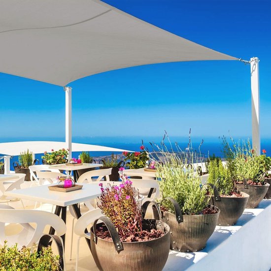 WYYL Zonnescherm Zeilluifel Waterdichte Rechthoek Tuin Zonnescherm Luifel 98% UV-blok, met Bevestigingskit, Groot, voor Outdoor Patio Beach - Donkergroen| 3x4m (10x13ft