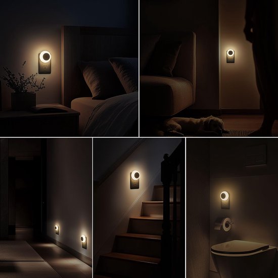 KCVV LED Nachtlampje Stopcontact 2 stuks- Nachtlampjes met Sensor-Nachtlampje Babykamer-Nacht Lamp - Dag en Nacht Sensor - Kinderen & Baby - warm licht van KCVV — afbeelding 5