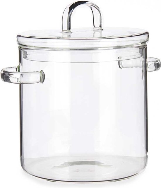 Casserole avec couvercle Verre borosilicaté Transparent (15,3 x 19,5 x 21 cm)