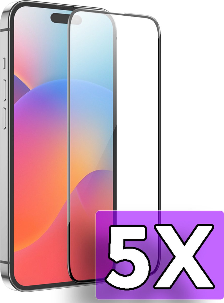 Hoco Glas Geschikt voor Apple iPhone 15 Pro - Screenprotector Glas Gehard - Tempered Glass - Volledige Bescherming - 5 Stuks