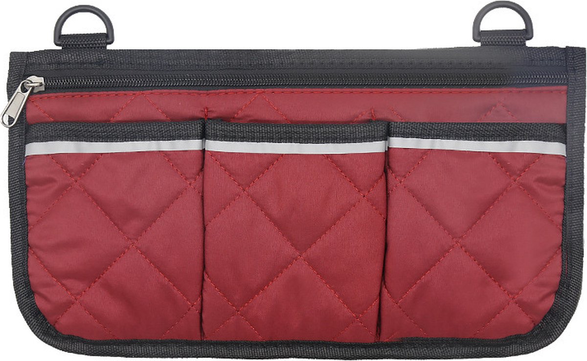 Goedkoopste Rolstoel zijtas met reflecterende strip, rolstoeltas rolstoel armsteun accessoires tas zijvak opbergruimte ophangbevestigingen organizer voor buiten babykar rollator elektrische scooter ouderen senioren volwassenen