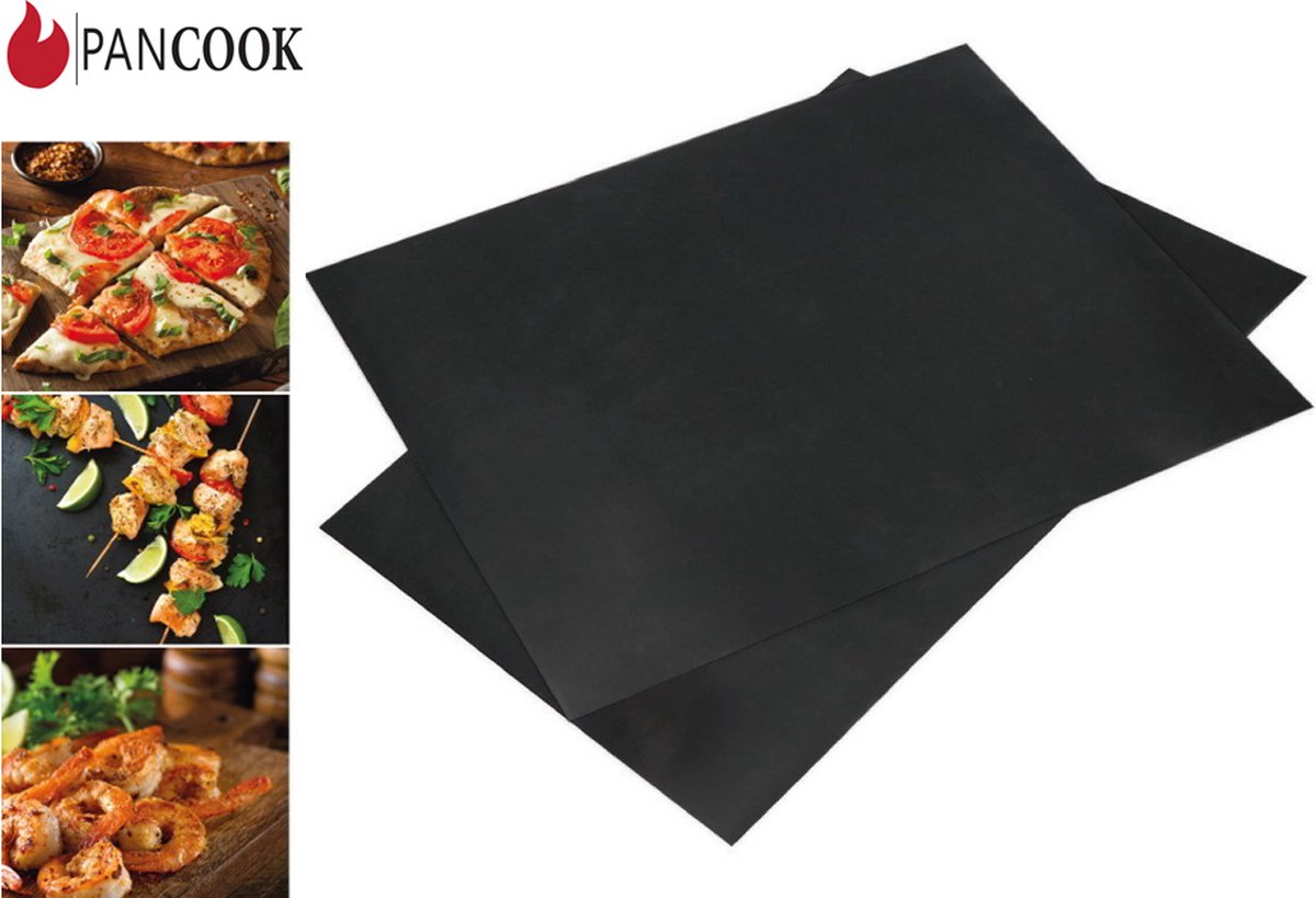 Pancook Grillmat - 2 Stuks - 30x40 cm - BBQ Mat - Hittebestendig - Non-Stick - Herbruikbaar - Vaatwasbestendig