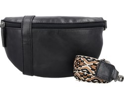 Micmacbags Next Navajo 2-in-1 Crossbody Schoudertas / Heuptas met Trendy Schouderband Festival Fanny Pack - Leren Dames Tas - Zwart