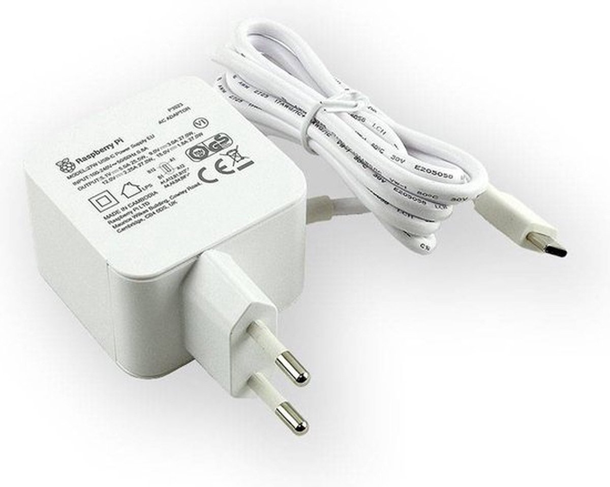 Raspberry Pi 5 27W voeding - wit